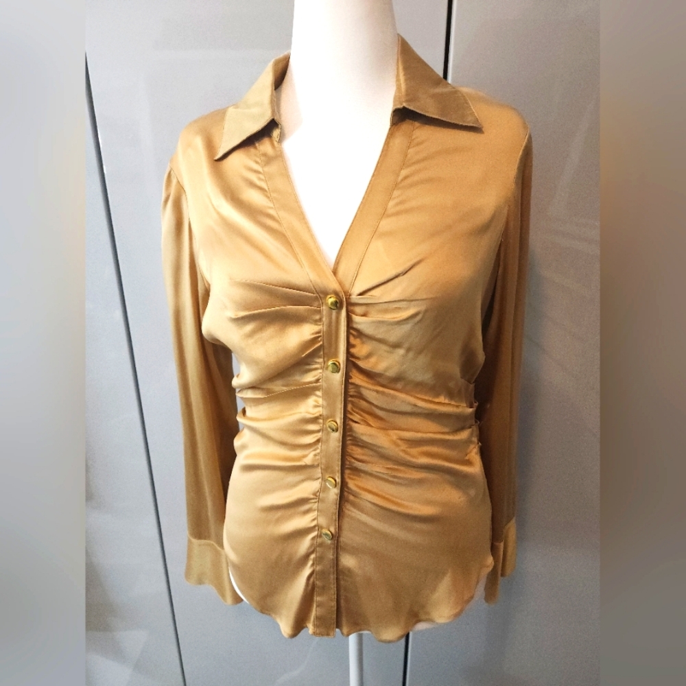 Satin Button Down Top - image 1